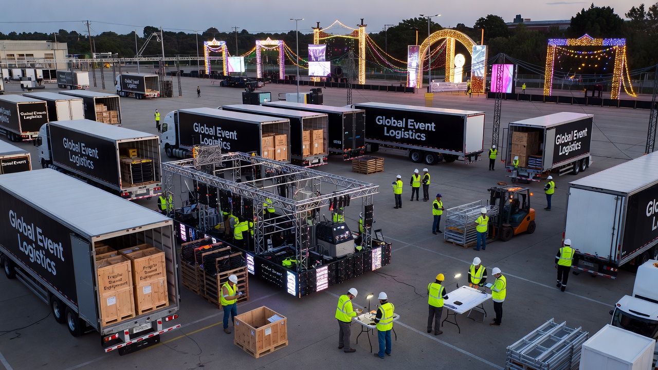 Uncovering Hidden Logistics Networks Behind Massive Public Celebration Setups